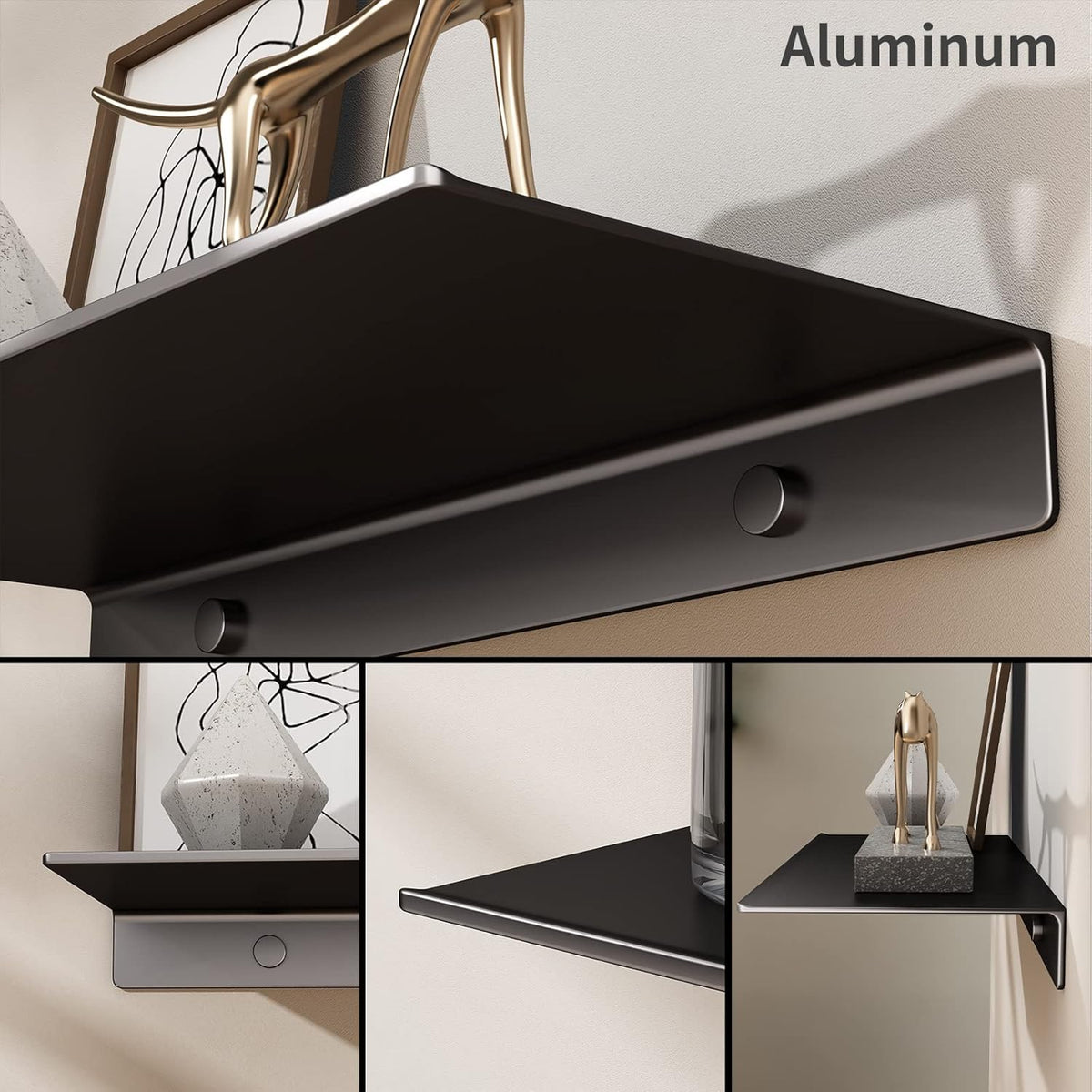 Danpoo 20 inch Long Metal Floating Shelves for Wall Organizer & Storage, ...