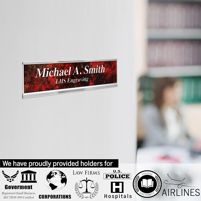 Engraved Custom Door Plate Charcoal Marble Pattern Plastic Office Door Sign - Image 4