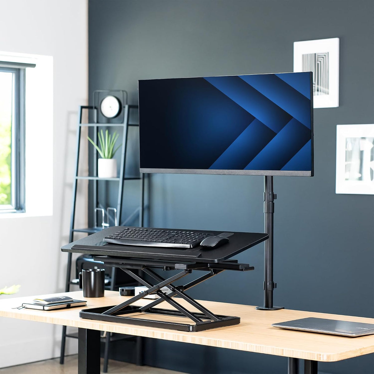 VIVO Black 30 inch Tilting Keyboard Height Adjustable Riser, Desk-TKR1