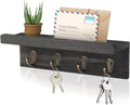 HRONRAD Rustic Key Holder for Wall, Farmhouse Wall Shelf by Hronrad