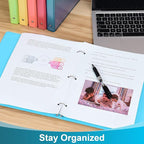 0.5-inch 3-Ring Binder with 2 Interior Pockets, 0.5'' Basic Binders Holds US - Image 5