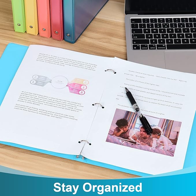 0.5-inch 3-Ring Binder with 2 Interior Pockets, 0.5'' Basic Binders Holds US - Image 5