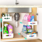 Beleeb Under Sink Organizer, 2 Pack 2 Tier Metal Slide Out Pull Out Cabinet by Beleeb