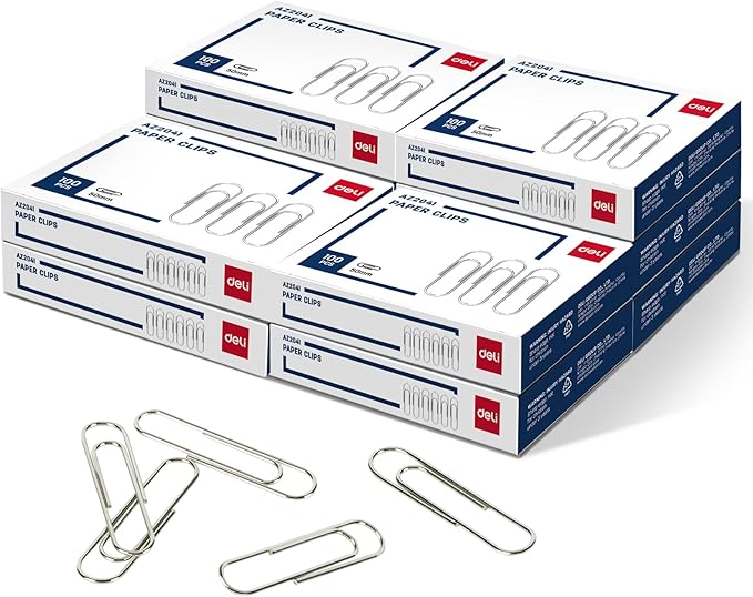 Deli Jumbo Paper Clips Smooth, 1000 Large Paper Clips, 10 Boxes of 100 Each by delioffice