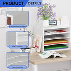 GDINDINFAN Wood Desktop Letter Tray File Organizer, Paper Storage Mail Sorter - Image 4