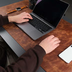 TORONATA Jersey Genuine Calfskin Leather Desk Pad, Office Desk Mat - Image 2