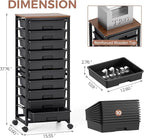 SYKIARIOL Rolling Cart with Drawers, 10 Drawer Rolling Cart, Rolling storage - Image 2