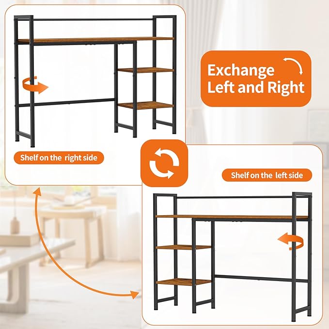 Snughome Desk Shelf, 38.6" Desktop Organizer Shelf, Desk Hutch - Image 8
