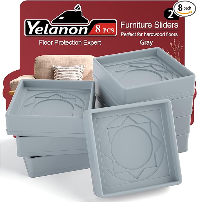 Furniture Coasters 8 Pcs 2”- Furniture Caster Cups Non Slip Furniture Pads by Yelanon