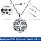 Compass Necklace for Women Men 925 Sterling Silver Pendant Urn Necklaces for - Image 3