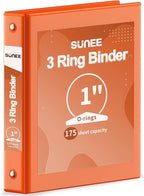 SUNEE 3 Ring Binder 1 Inch 1 Pack by SUNEE