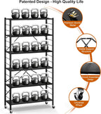 himix 6-tier foldable storage shelves with wheels adjustable, package contents