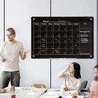 J&J worldwide Magnetic Whiteboard Calendar, 47 x 35 Black Glass Wall Calendar - Image 3