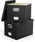 2 Pack File Storage Organizer Box, Portable Filing