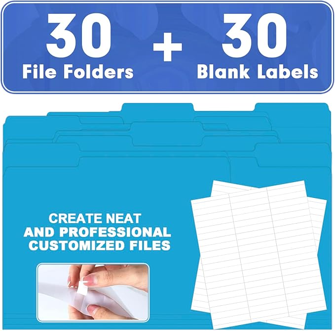 File Folder, HERKKA 30 Pack 1/3 Cut Tab File Folders, File Folders Great - Image 5