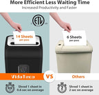 VidaTeco Paper Shredder for Home Office14-Sheet 60-Mins Micro Cut Shredder - Image 5
