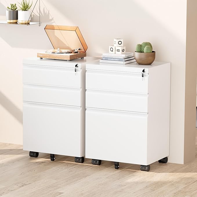 Greenvelly 3 Drawer Mobile File Cabinet - Image 8