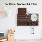 Lwenki Key Holder for Wall – Decorative Wooden Mail Holder and Key Shelf - Image 5