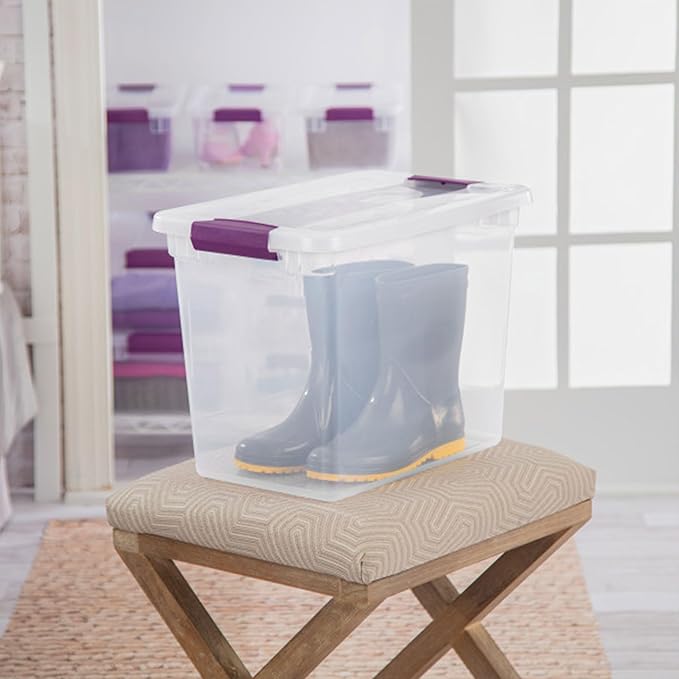 Sterilite 6-Pack 27 Quart ClearView Latch Box, Stackable Organizer Bins - Image 4