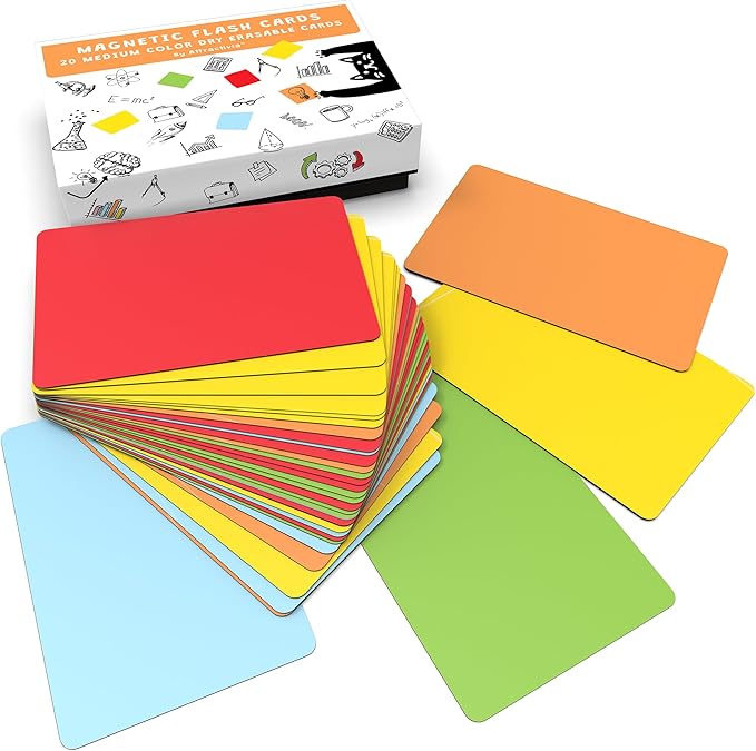 Attractivia Dry Erase Magnetic Labels 3.7 x 2.8 in, Solid Colors, Medium Dry by Attractivia