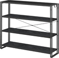 HCHQHS Bookshelf, 4-Tier Industrial Bookcase, Freestanding Tall Bookshelves by HCHQHS