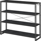 HCHQHS Bookshelf, 4-Tier Industrial Bookcase, Freestanding Tall Bookshelves by HCHQHS
