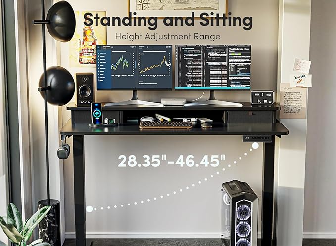 FEZIBO 63 x 28 Inch Deeper Height Adjustable Electric Standing Desk - Image 9