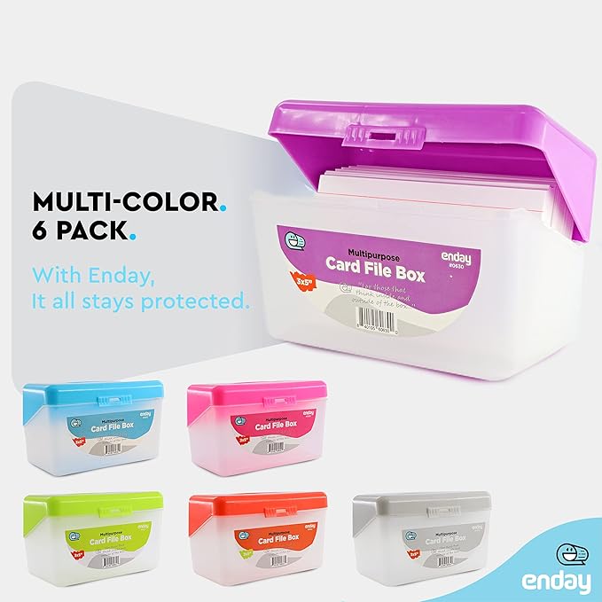 Enday Index Card Holder Purple, 3x5 Note Flash Card Organizer Case, Index Card - Image 4