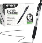 EYEYE G-103 Retractable Gel Pens Black 0.7mm, 50 Pack Medium Point Gel Ink Pens by eyeye