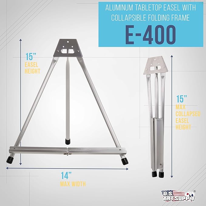 U.S. Art Supply 15" High Aluminum Tabletop Display Easel - Image 2