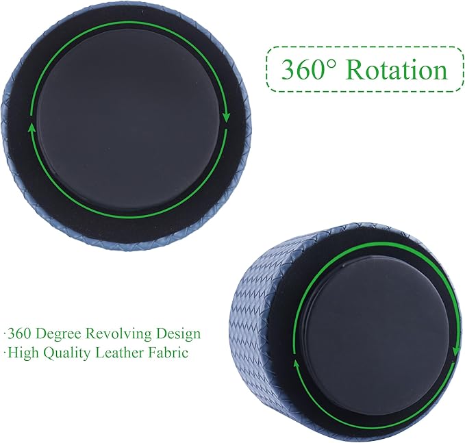 Hennaja Round Leather Art Supply Organizer, Remote Control Holder, 360 Degree - Image 4