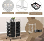 LDAILY 10 Drawer Rolling Cart, Storage Cart Organizer on Wheels, Drawer Cart - Image 7