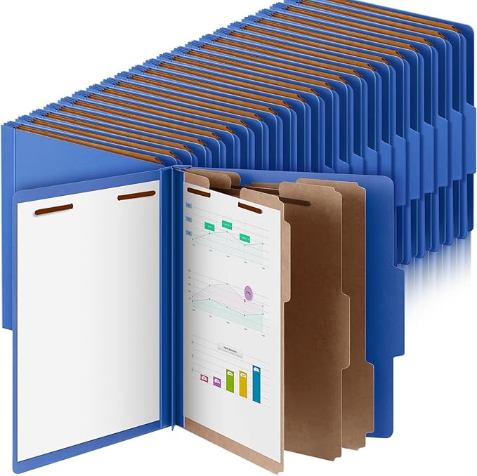 Skyygemm 48 Pcs Classification Folders Letter Size, 3 Divider Pressboard File by Skyygemm