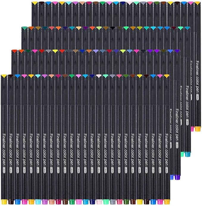 Yansanido 100 Pcs 100 Colors Fine Point Line Drawing Pens, 0.4mm of Pen Point by Yansanido