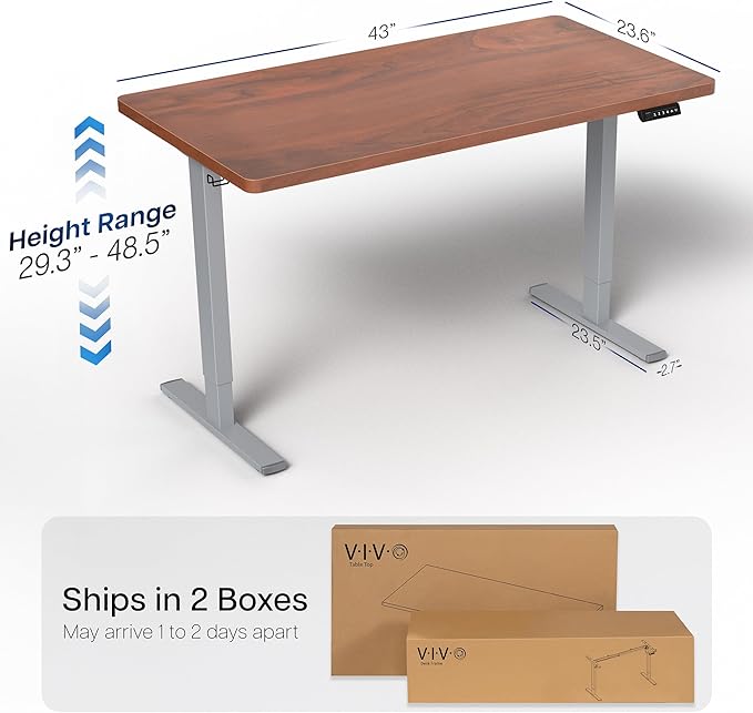 VIVO Electric 43 x 24 in Standing Desk, Memory Height Adjustment, 1B Series - Image 3