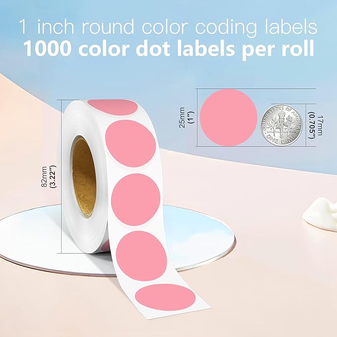 1 Inch Round Color Coding Labels, Round Color Dot Labels - Image 2