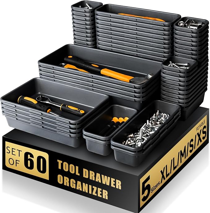 FLYVOLE Tool Box Organizer Tray, Toolbox Desk Drawer Organizer, Tool Box Tray by FLYVOLE