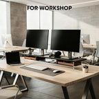 Fenge Dual Monitor Stand with Drawer, 42.5 Inch Large Monitor Riser with - Image 8
