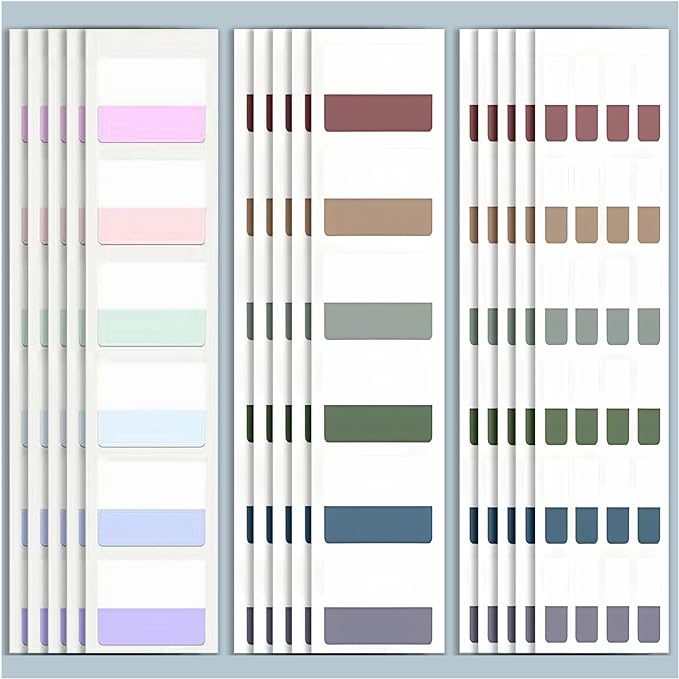 ELII 480 Pcs Morandi Tabs 2 Inch Sticky Index Tabs, Book Tabs Writable and by OfficeArtCraftsProducts