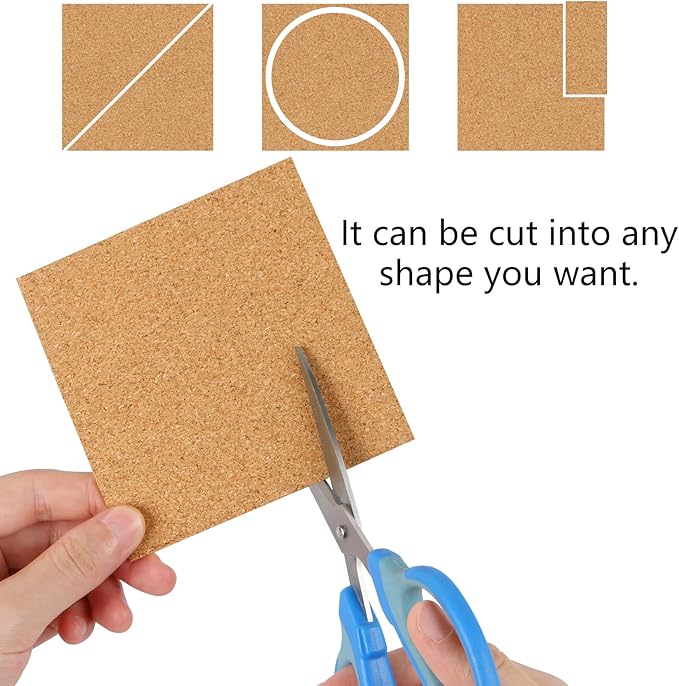 MIDELONG Self-Adhesive Cork Sheets 4"x 4" - Image 4