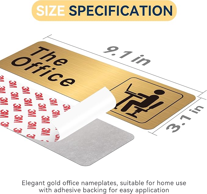 The Office Sign for Home and Business Door，Self-Adhesive Waterproof and - Image 2