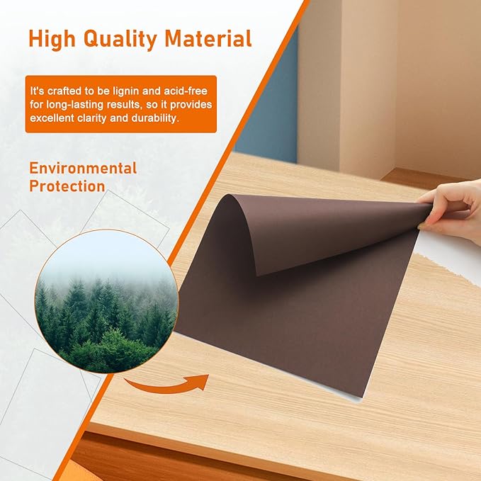 Guakicae 32 Sheets Coffee Cardstock 8.5 x 11 Printer Paper, 80lb Premium Dark - Image 5