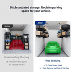 fleximounts 2-pack 2x6ft garage shelving 24-inch-by-72-inch heavy duty, front angle view