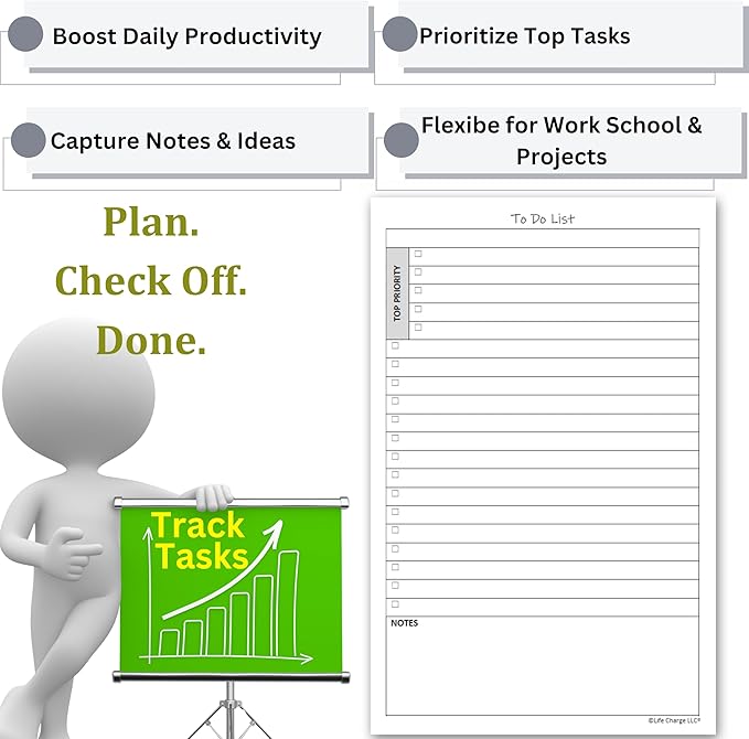 TO DO List Notepads Planner Pads. ToDo Checklist w/Priority & Note Sections. - Image 4