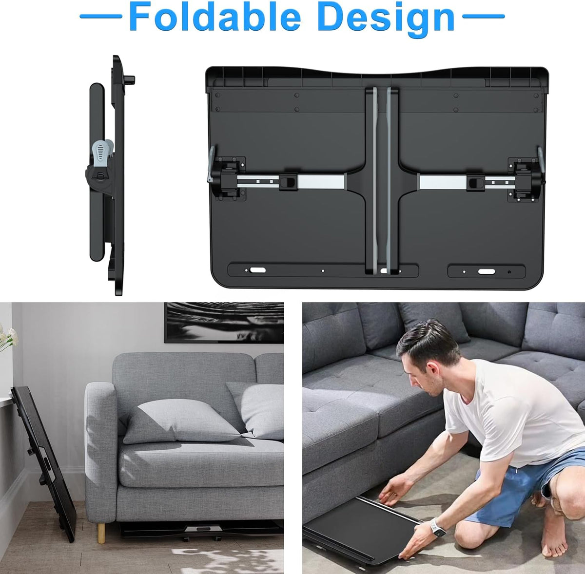 HETTHI Bed Laptop Table Adjustable Foldable Laptop Stand 23.60×15.7in Black