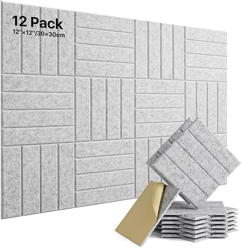 Lunarthos Felt Wall Tiles, 12 Pack 12"x12"x0.4" Cork Borad Tiles