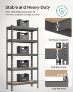 songmics 5-tier storage shelves, load 2310 lb, garage, side view