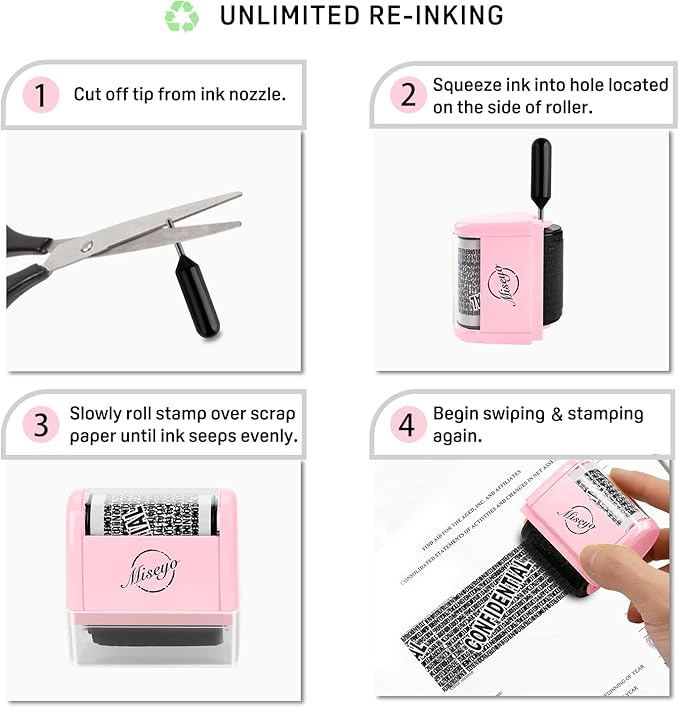 Miseyo Identity Theft Protection Roller Stamp Set - Image 3