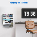 Wall File Organizer, 6 Tier Hanging File Folder Mail Organizer, Vertical Mesh - Image 7