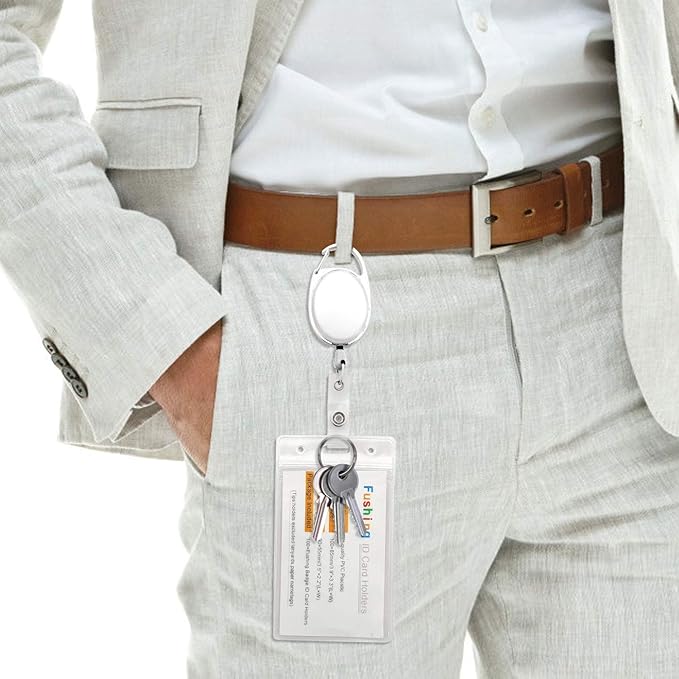 Fushing 20Pcs Retractable ID Badge Holders ID Badge Reels - Image 5